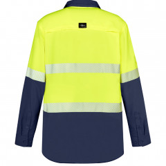 Mens Hi Vis Outdoor Segmented Tape Long Sleeve Shirt