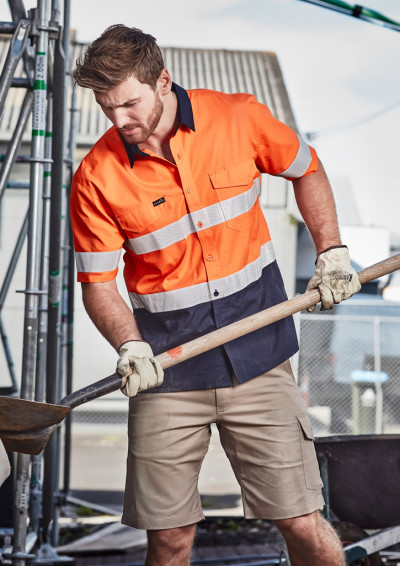 Mens Rugged Cooling Hi Vis Taped S/S Shirt