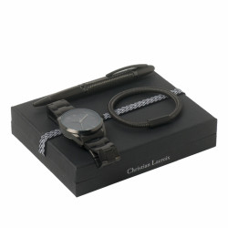 Christian Lacroix Set Textum Black (ballpoint pen, watch & bracelet)