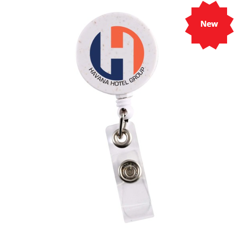 Retractable Badge Holder Wheat Straw