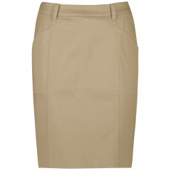 Womens Mid Waist Stretch Chino Skirt