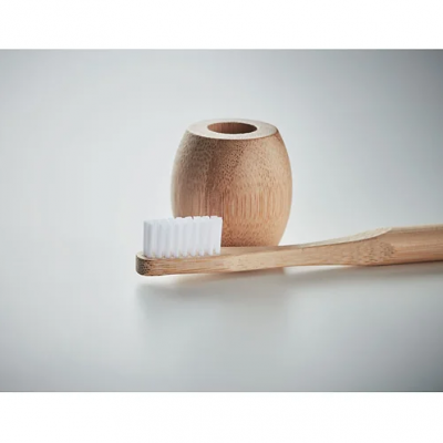Bamboo Toothbrush on stand