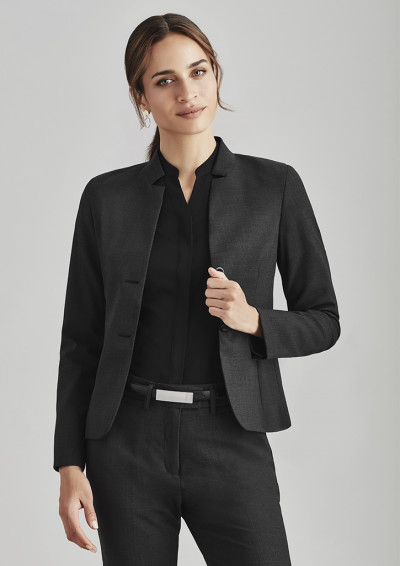 Womens Comfort Wool Stretch Short Jacket with Reverse Lapel