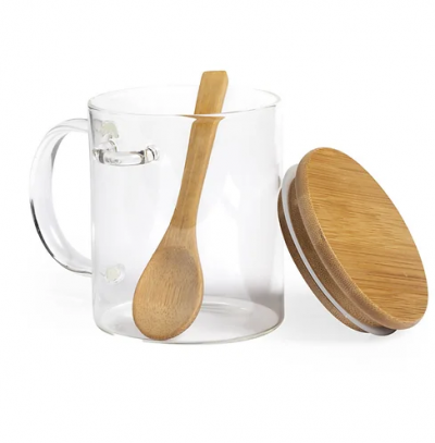 Kipal Glass Mug with Spoon
