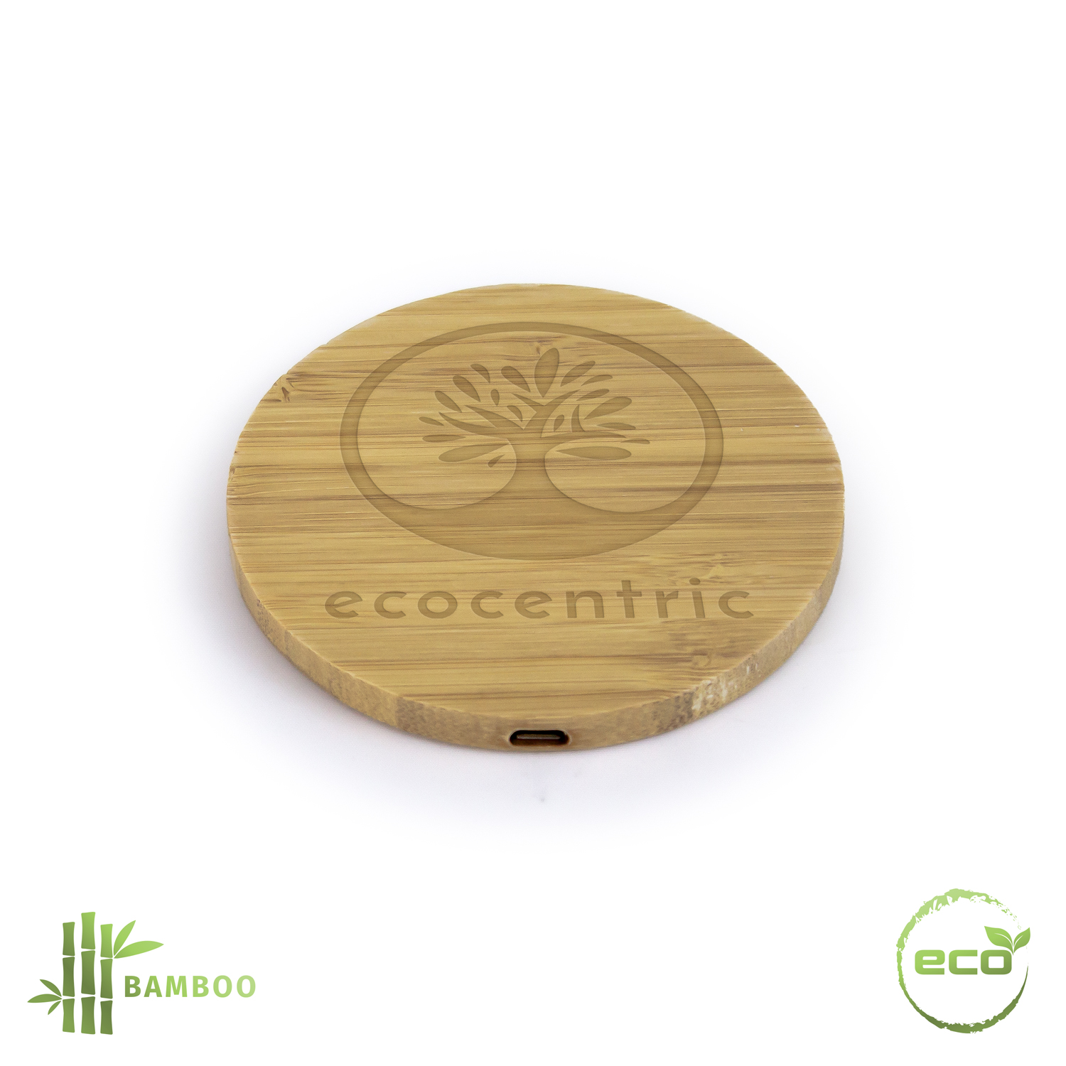 Bamboo Wireless Charger | Custom Portable Charger | Custom Power Bank Charger
