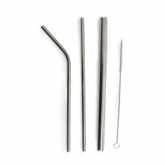 4 Piece Stainless Steel Straw Set