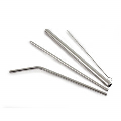 4 Piece Stainless Steel Straw Set