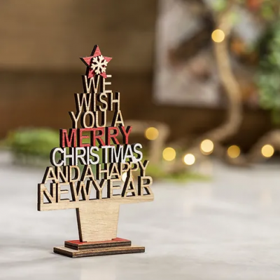 Christmas Tree die Cut Message