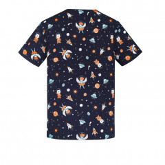 Mens Printed Space Party Scrub Top