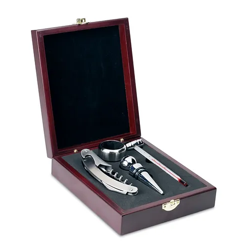 Elegant Wine Set in Wood Box