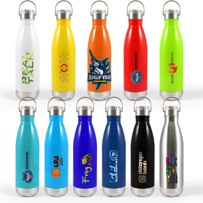 Soda Bottle with Hanger Lid | Metal Drink Bottle | Stainless Steel Bottle NZ | Stainless Water Bottle NZ | Custom Merchandise | Merchandise | Customised Gifts NZ | Corporate Gifts | Promotional Products NZ | Branded merchandise NZ | Branded Merch | 