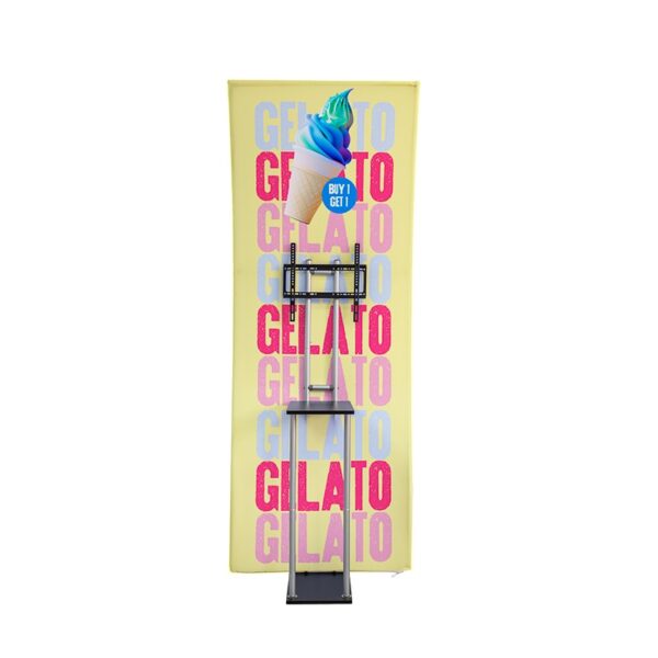 S Shaped Banner Stand With Display Shelves - Image 8