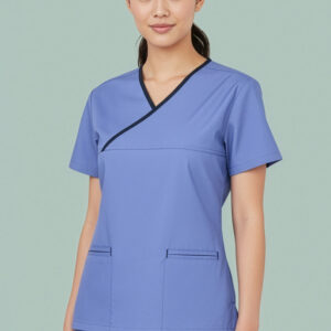 Womens Contrast Scrub Top